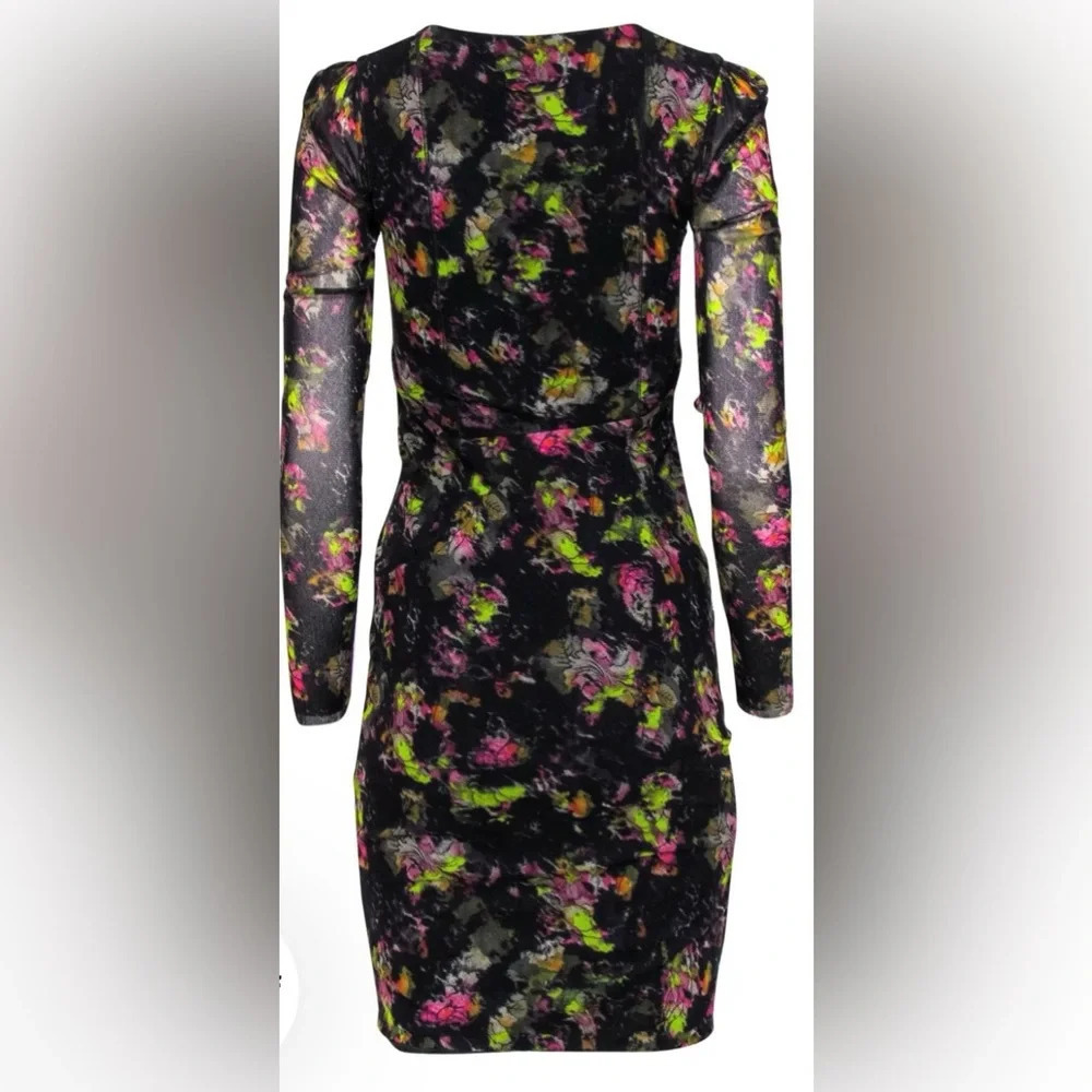 Vintage Jean Paul Gaultier Soleil Mesh Midi Dress, Black Floral, Size Med, NWT - Picture 6 of 7